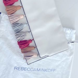 Rebecca Minkoff White Tassel Sofia Clutch Crossbody Bag